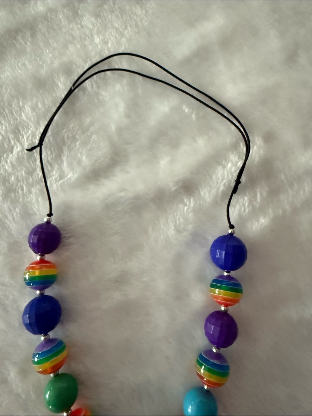 New Handmade Rainbow Pride 🌈 Beaded Smiley Necklace - Picture 3 of 4